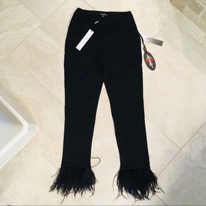 Women’s Black leggings with feathers